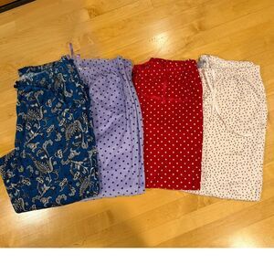 4 pairs of womens fleece pajama pants, petite XXL